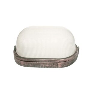 Φωτιστικό Τοίχου 1xE27 Χελώνα Κήπου Αλουμινίου Σκουριά 27cm με Πρισματικό Γυαλί IP45 ACA – HI5022R