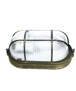 Φωτιστικό Τοίχου 1xE27 Χελώνα Κήπου Αλουμινίου 20cm με Γυαλί & Πλέγμα IP45 Χρυσή-Μαύρη ACA – HI5031GB