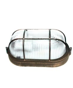 Φωτιστικό Τοίχου 1xE27 Χελώνα Κήπου Αλουμινίου 20cm με Γυαλί & Πλέγμα IP45 Σκουριά ACA – HI5031R