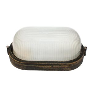 Φωτιστικό Τοίχου 1xE27 Χελώνα Σκουριά Κήπου Αλουμινίου 20cm με Πρισματικό Γυαλί IP45 ACA – HI5032R