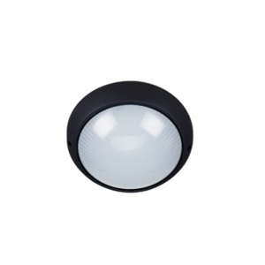 Φωτιστικό Τοίχου 1xE27 Χελώνα Κήπου Αλουμινίου Μαύρη ø258 με Πρισματικό Γυαλί IP45 ACA – HI5042B