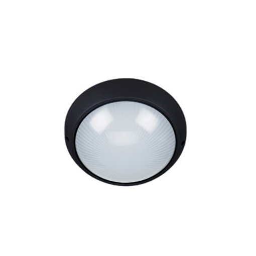 Φωτιστικό Τοίχου 1xE27 Χελώνα Κήπου Αλουμινίου Μαύρη ø258 με Πρισματικό Γυαλί IP45 ACA – HI5042B