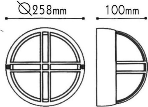 Φωτιστικό Τοίχου 1xE27 Χελώνα Κήπου Αλουμινίου Λευκή ø258 με Πρισματικό Γυαλί & Πλέγμα IP45 ACA – HI5044W