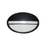Απλίκα Τοίχου Οβαλ 21.5cm με Σκέπαστρο Μαύρη IP45 ACA – HI5073BMS