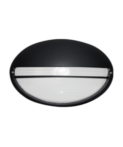 Απλίκα Τοίχου Οβαλ 21.5cm με Σκέπαστρο Μαύρη IP45 ACA – HI5073BMS