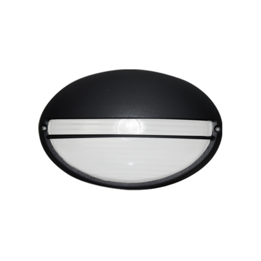 Απλίκα Τοίχου Οβαλ 21.5cm με Σκέπαστρο Μαύρη IP45 ACA – HI5073BMS