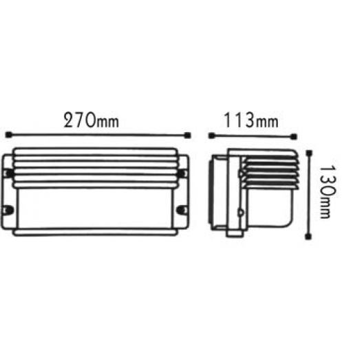 Φωτιστικό Τοίχου 1xE27 Απλίκα Κήπου Αλουμινίου Γκρι 27cm με Πρισματικό Γυαλί IP45 ACA – HI5262GDS