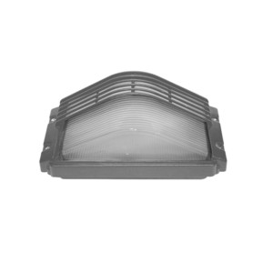 Απλίκα Τοίχου 1xE27 Κήπου Αλουμινίου Γκρι 27cm με Πρισματικό Γυαλί και Γρίλιες IP45 ACA – HI5263G