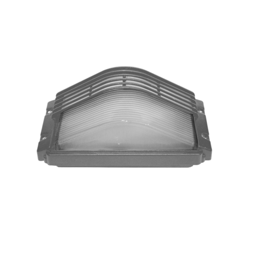 Απλίκα Τοίχου 1xE27 Κήπου Αλουμινίου Γκρι 27cm με Πρισματικό Γυαλί και Γρίλιες IP45 ACA – HI5263G