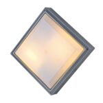 ΠΛΑΦΟΝΙΕΡΑ ΤΕΤΡΑΓΩΝΗ ΓΚΡΙ ΟΠΑΛ PC E27 2X18W IP54 ACA – HI5502