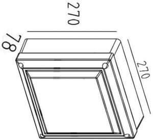 ΠΛΑΦΟΝΙΕΡΑ ΤΕΤΡΑΓΩΝΗ ΓΚΡΙ ΟΠΑΛ PC E27 2X18W IP54 ACA – HI5502