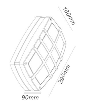 Φωτιστικό Τοίχου 2xE27 Απλίκα Αλουμινίου Γκρι 29x18cm με Πολυκαρβονικό Οπαλ Κάλυμμα με Γρίλιες IP54 ACA – HI5611