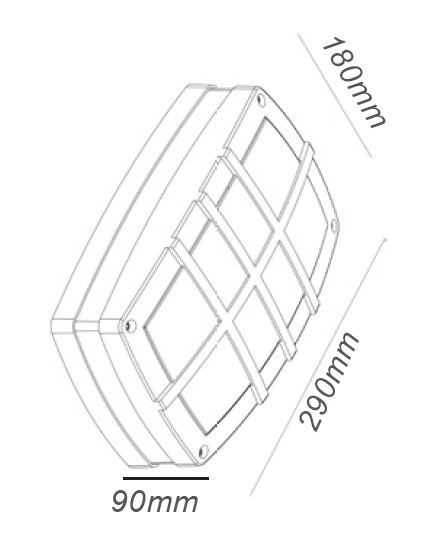Φωτιστικό Τοίχου 2xE27 Απλίκα Αλουμινίου Γκρι 29x18cm με Πολυκαρβονικό Οπαλ Κάλυμμα με Γρίλιες IP54 ACA – HI5611