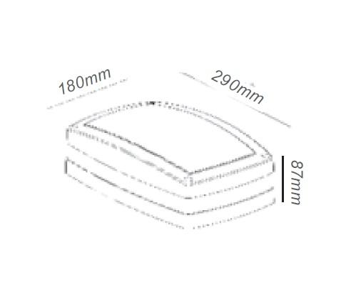 Φωτιστικό Τοίχου 2xE27 Απλίκα Αλουμινίου Γκρι 29x18cm με Πολυκαρβονικό Οπαλ Κάλυμμα IP54 ACA – HI5612