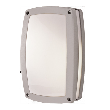 Φωτιστικό Τοίχου 2xE27 Απλίκα Αλουμινίου Γκρι 29x18cm με Πολυκαρβονικό Οπαλ Κάλυμμα IP54 ACA – HI5612