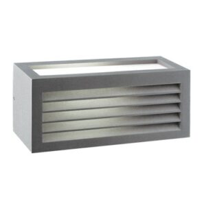 Φωτιστικό Τοίχου 1xE27 Απλίκα Αλουμινίου Γκρι 25x11cm με Πολυκαρβονικό Οπαλ Κάλυμμα με Γρίλιες IP54 ACA – HI5703