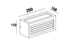 Φωτιστικό Τοίχου 1xE27 Απλίκα Αλουμινίου Γκρι 25x11cm με Πολυκαρβονικό Οπαλ Κάλυμμα με Γρίλιες IP54 ACA – HI5703