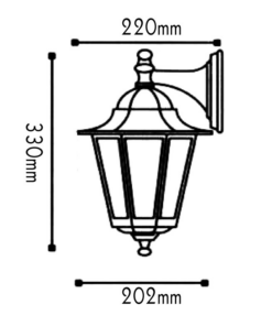 Επιτοίχιο Φωτιστικό 1xΕ27 Φανάρι Κάτω Αλουμινίου Εξάγωνο Λευκό IP45 ACA – HI6022WMS