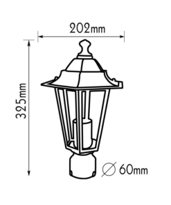 Φαναράκι για Κολωνάκι 1xΕ27 Αλουμινίου Πράσινο-Μαύρο IP45 ACA – HI6024V