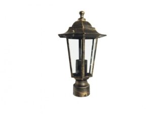 Φαναράκι για Κολωνάκι 1xΕ27 Αλουμινίου Χρυσό-Μαύρο IP45 ACA – HI6024GB