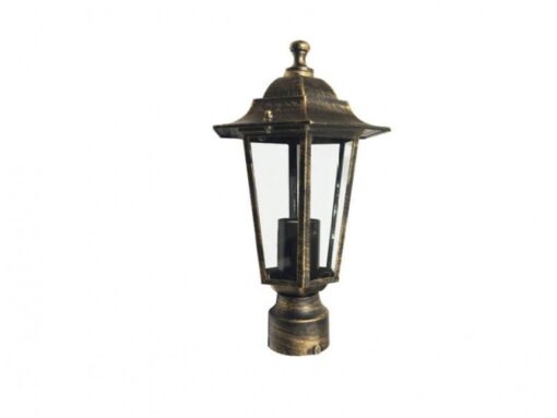 Φαναράκι για Κολωνάκι 1xΕ27 Αλουμινίου Χρυσό-Μαύρο IP45 ACA – HI6024GB