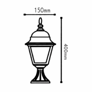Φωτιστικό Δαπέδου 1xΕ27 Φανάρι Αλουμινίου Τετράγωνο Μαύρο IP45 ACA – HI6043BMS