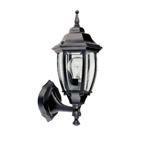 Επιτοίχιο Φωτιστικό 1xΕ27 Φανάρι Αλουμινίου Εξάγωνο Μαύρο IP45 ACA – HI6171BMS