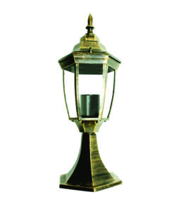 Φωτιστικό Δαπέδου 1xΕ27 Φανάρι Αλουμινίου Τετράγωνο Χρυσό-Μαύρο IP45 ACA – HI6173GB