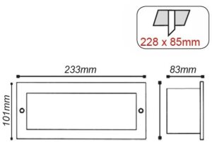 Φωτιστικό Τοίχου Χωνευτό για Διαδρόμους / Σκαλοπάτια 1xE27 Απλίκα Αλουμινίου Νίκελ 10x23cm με Ματ Γυαλί IP54 ACA – HI7002E27