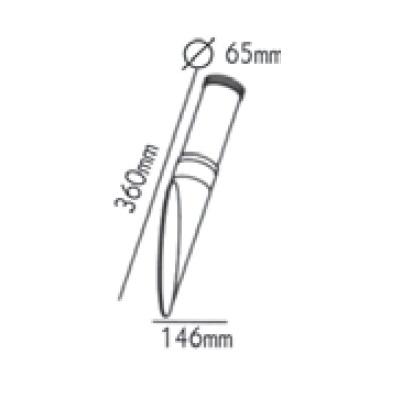 Φωτιστικό Τοίχου 1xE27 36cm Γκρι Αλουμίνιο IP45 ACA – HI7263