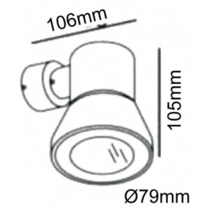 Φωτιστικό Σποτ Τοίχου 1xGU10 Γκρι Αλουμίνιο IP54 ACA – HI7361