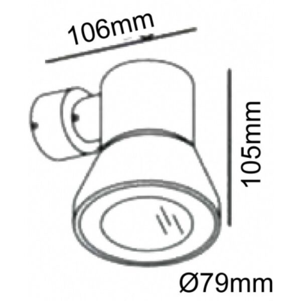 Φωτιστικό Σποτ Τοίχου 1xGU10 Γκρι Αλουμίνιο IP54 ACA – HI7361