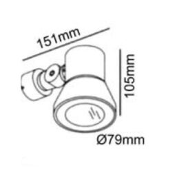 Φωτιστικό Σποτ Τοίχου 1xGU10 Γκρι Αλουμίνιο IP54 ACA – HI7362