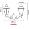 Φανάρι Πλατείας Κολώνας Γκρι 2xE27 Φ60 IP54 ACA – HI8002GDS