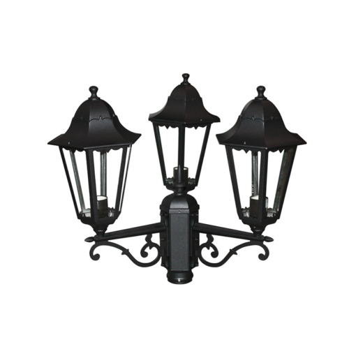 Φανάρι Κολώνας Τριπλό Μαύρο Αλουμίνιο 3xE27 IP54 ACA – HI8003B