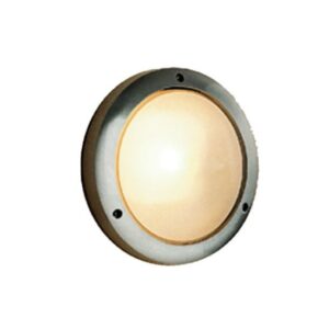 Φωτιστικό Τοίχου 1xE27 Απλίκα Ανοξείδωτο Ατσάλι Γκρι ø271 με Πρισματικό Γυαλί IP45 ACA – HI8155