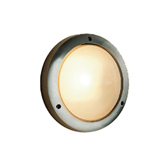 Φωτιστικό Τοίχου 1xE27 Απλίκα Ανοξείδωτο Ατσάλι Γκρι ø271 με Πρισματικό Γυαλί IP45 ACA – HI8155