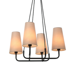 ACA DECOR   κρεμαστό φωτιστικό 4xE14από μέταλλο σε μαύρο και γκρι χρώμα – HL35424P59BG