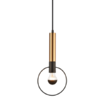 ACA DECOR  κρεμαστό φωτιστικό 1xE27 σε ορείχαλκο και μαύρο χρώμα – HL39971P18BB