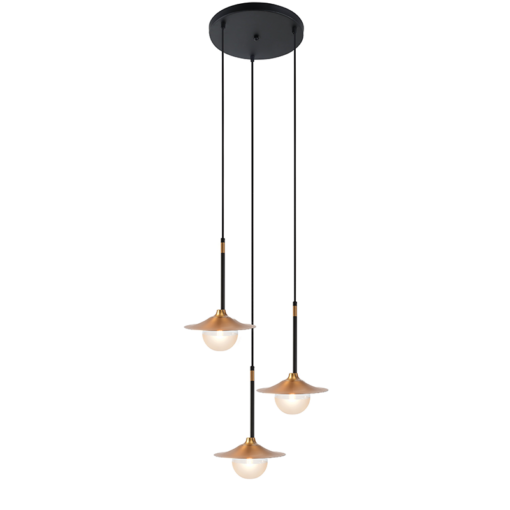 ACA DECOR   κρεμαστό φωτιστικό 3xG9 από μέταλλο γυαλί και ορείχαλκο – HL4313P35BB