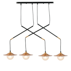ACA DECOR  κρεμαστό φωτιστικό 4xG9 από μέταλλο γυαλί και ορείχαλκο – HL4314P96BB