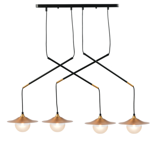 ACA DECOR  κρεμαστό φωτιστικό 4xG9 από μέταλλο γυαλί και ορείχαλκο – HL4314P96BB