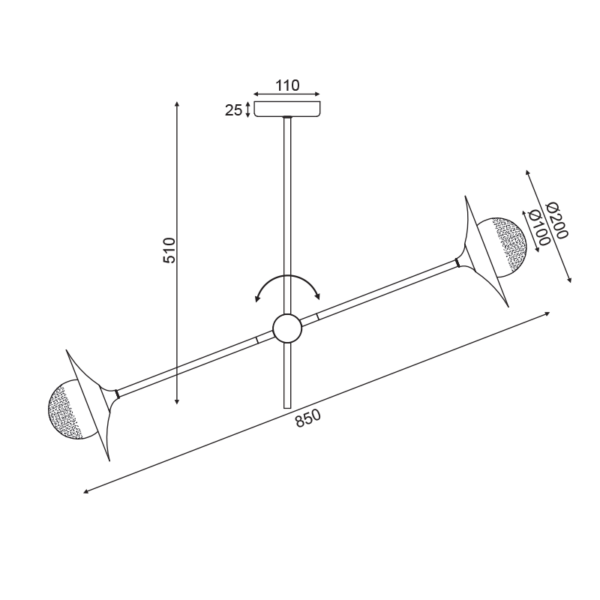 ΟΡΟΦΗΣ ΦΩΤΙΣΤΙΚΟ 2ΧG9 ΟΡΕΙΧΑΛΚΟ/ΜΑΥΡΟ ΜΕΤ/ΚΟ + ΓΥΑΛΙ 85X20ΧΗ51CM LAYLA ACA DECOR – HL4322C84BB