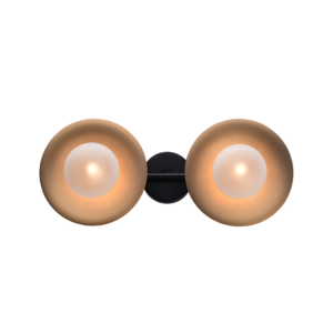 ΕΠΙΤΟΙΧΟ ΦΩΤΙΣΤΙΚΟ 2ΧG9 ΟΡΕΙΧΑΛΚΟ/ΜΑΥΡΟ ΜΕΤ/ΚΟ + ΓΥΑΛΙ 20X47X18CM LAYLA ACA DECOR  – HL4322W47BB