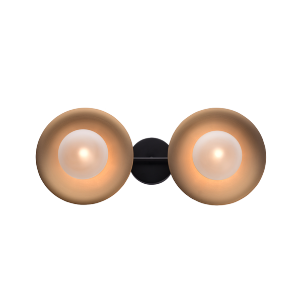 ΕΠΙΤΟΙΧΟ ΦΩΤΙΣΤΙΚΟ 2ΧG9 ΟΡΕΙΧΑΛΚΟ/ΜΑΥΡΟ ΜΕΤ/ΚΟ + ΓΥΑΛΙ 20X47X18CM LAYLA ACA DECOR  – HL4322W47BB