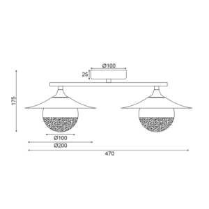 ΕΠΙΤΟΙΧΟ ΦΩΤΙΣΤΙΚΟ 2ΧG9 ΟΡΕΙΧΑΛΚΟ/ΜΑΥΡΟ ΜΕΤ/ΚΟ + ΓΥΑΛΙ 20X47X18CM LAYLA ACA DECOR  – HL4322W47BB