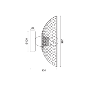 ΕΠΙΤΟΙΧΟ ΦΩΤΙΣΤΙΚΟ 1ΧΕ27 ΜΑΥΡΟ ΜΕΤΑΛΛΙΚΟ D24Χ12CM KOBE ACA DECOR – HL45841W25B