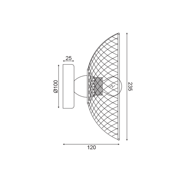 ΕΠΙΤΟΙΧΟ ΦΩΤΙΣΤΙΚΟ 1ΧΕ27 ΜΑΥΡΟ ΜΕΤΑΛΛΙΚΟ D24Χ12CM KOBE ACA DECOR – HL45841W25B
