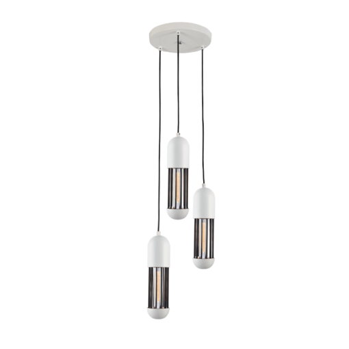 ACA DECOR   κρεμαστό φωτιστικό 3xE27 σε λευκό με μαύρο χρώμα – HM173P27WH