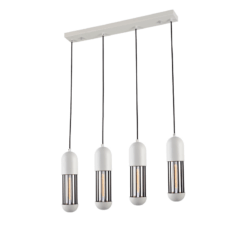 ACA DECOR  κρεμαστό φωτιστικό 4xE27 σε λευκό με μαύρο χρώμα – HM174P65WH